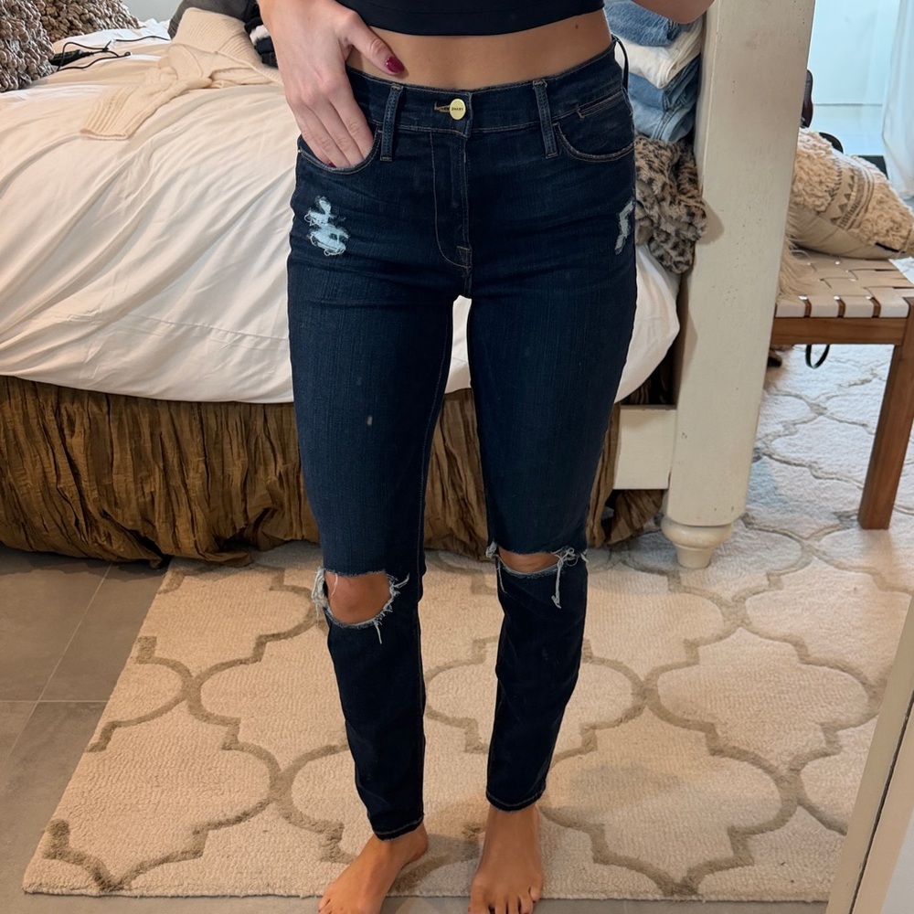 FRAME Distressed Dark Blue Women's Jeans
